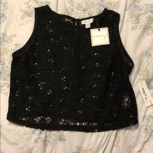 BISOU BISOU Black Lace Top